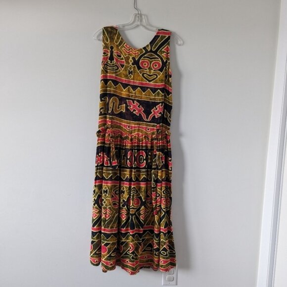 Vibrant Tribal Print Maxi Dress by Jewels - Rayon Fabric - Estimated - Picture 2 of 6